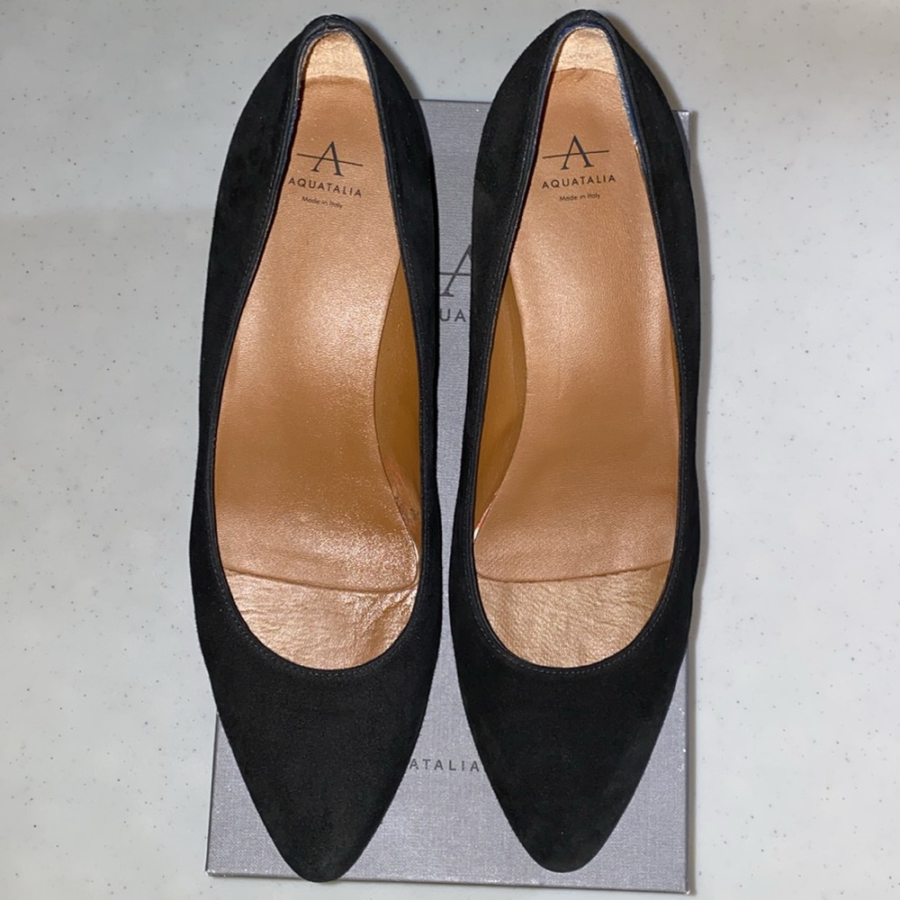 Black Suede Shoes Pasha Pump, Size 10.5